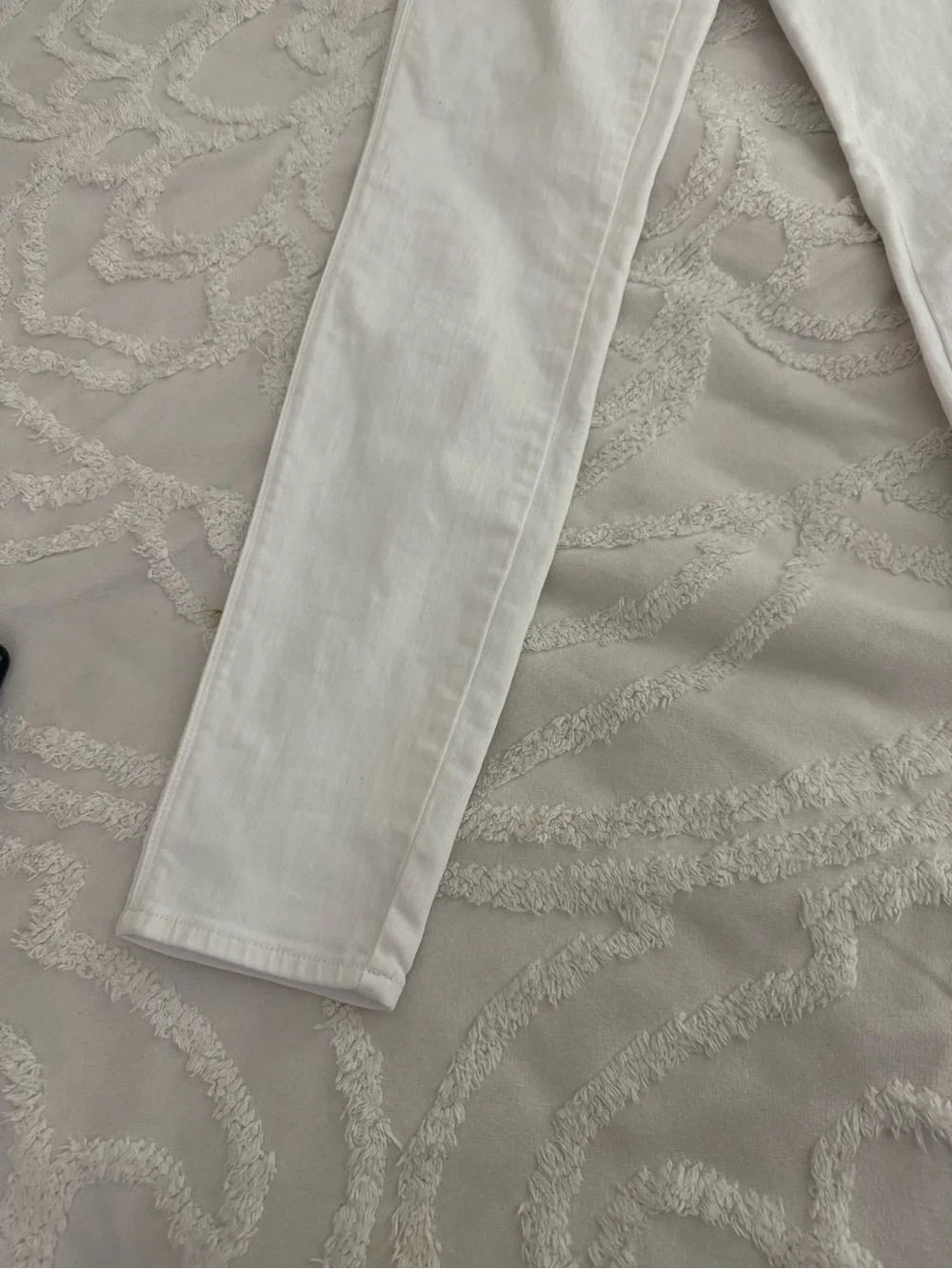 J Brand White High-Rise Button-Detail Jeans